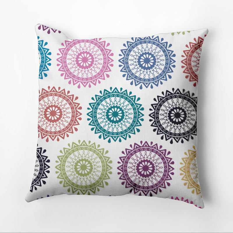 Housse de coussin d'extérieur carré Happy Hippy, H 18 po x l 18 po, Bleu sarcelle foncé