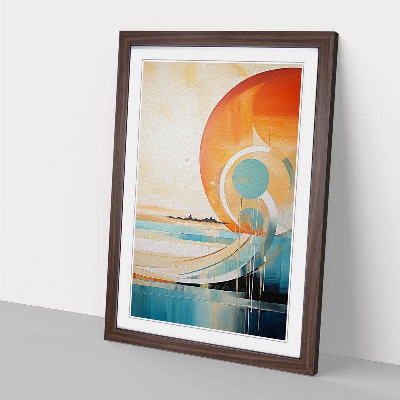 Beach Abstract Art - Framed Print, Walnut Framed, 64cm H x 46cm W