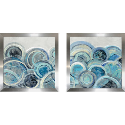 Variation Blue Grey II - 2 Piece Set on Canvas