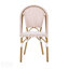 Ensemble de 2 chaises bistro d'extérieur en rotin PE et aluminium, rouge et blanc rouillé
