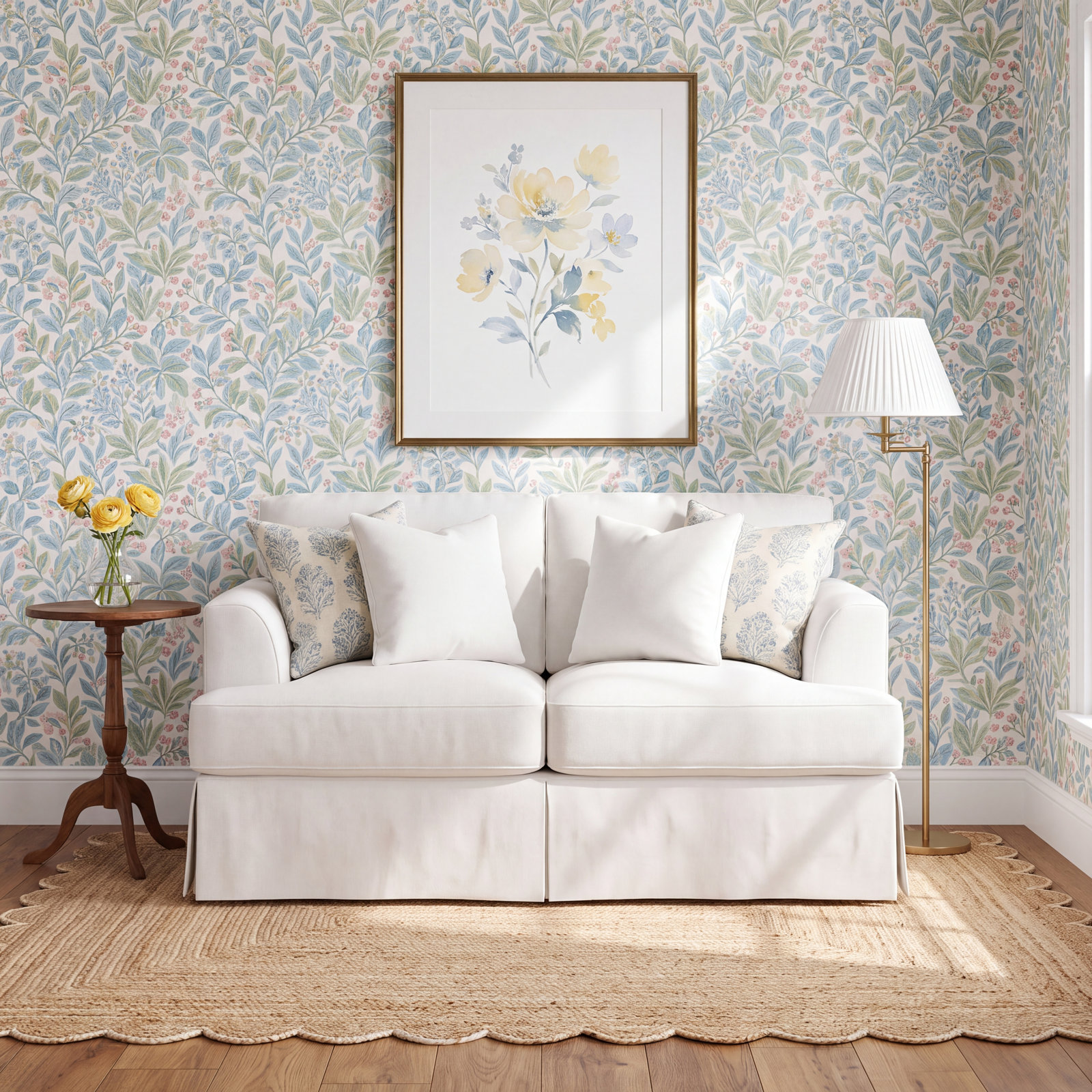 Lucia 66" Loveseat, Lena Off White Performance Linen Blend