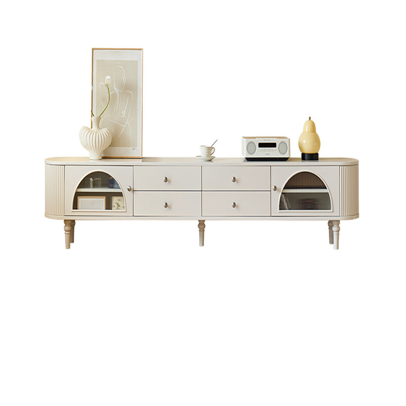 Solid Wood TV Stand with Multiple Drawers, 18.9"H x 78.74"L x 13.78"W