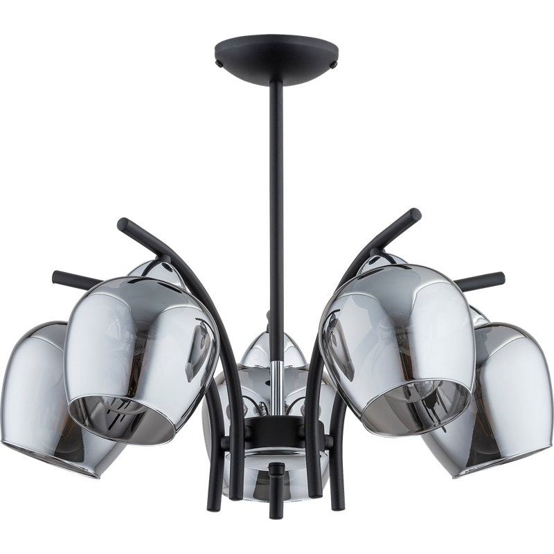 Dickens 5 - Light Chandelier, Chrome, Graphite