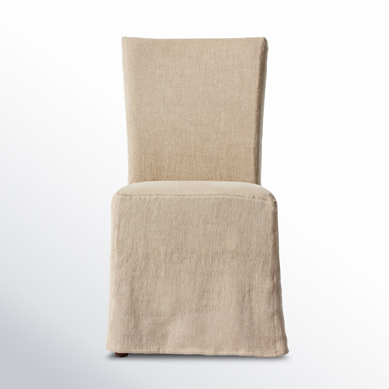 Rennie 19.75'' H Linen Upholstered Side Chair, Coffee Bean