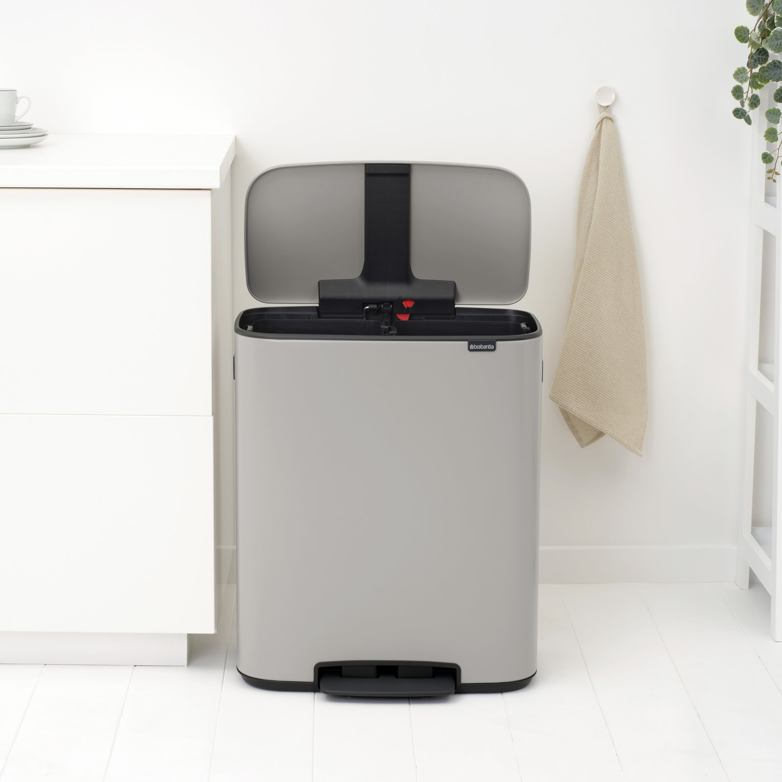Brabantia Bo Step Dual Recycling Can, Soft Gray