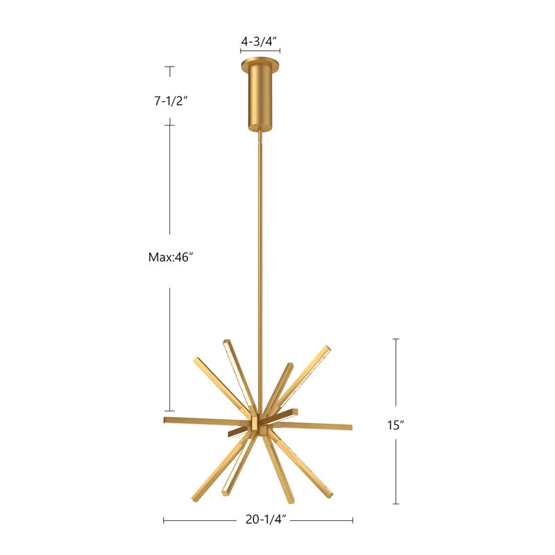 Sirius 13 - Light LED Chandelier, White, 14.75" H x 20" W x 20" D