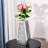 Cerrie Glass Decorative Table Vase With Water Holder Container Crushed Diamond Inlay Glam Modern Home Decor