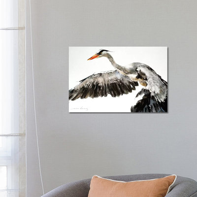 Stork in Flight I 1 Piece Wrapped Canvas Painting