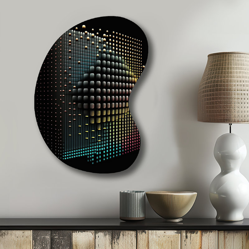 Multidimensional Luminogram III - Modern Geometric Boom Shape - Assymterical Metal Wall Art, 31" H x 22" W