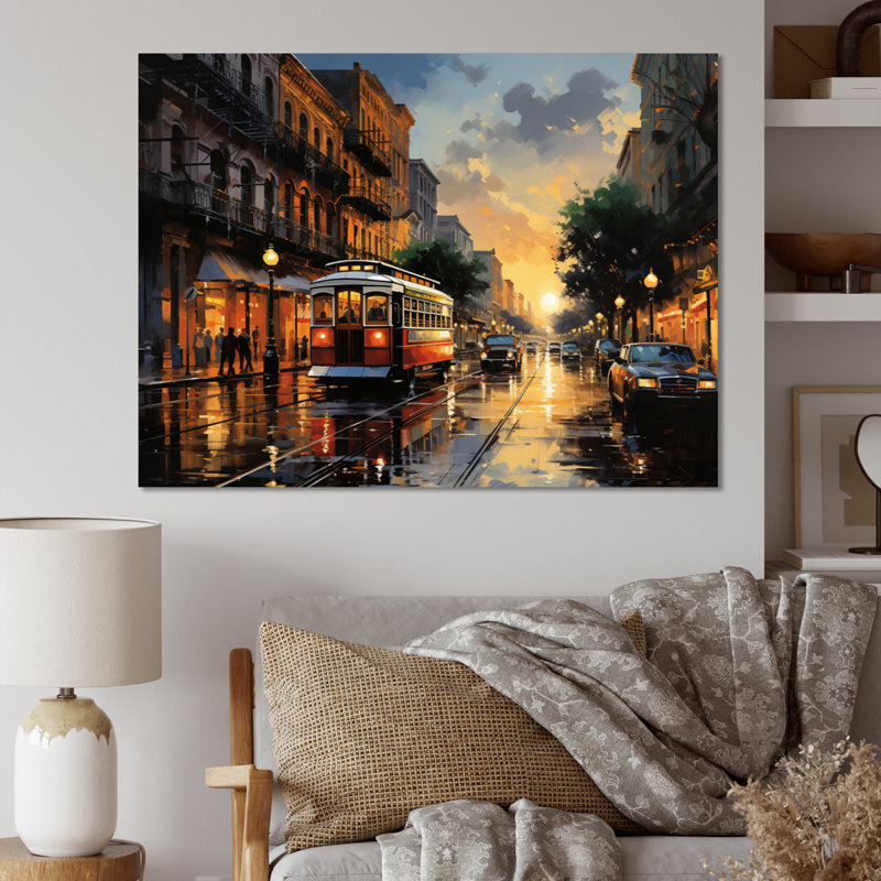 «New Orleans Cityscape Comes Alive At Night I - New Orleans», reproduction sur toile encadrée, H 30 po x l 40 po x P 1,5 po
