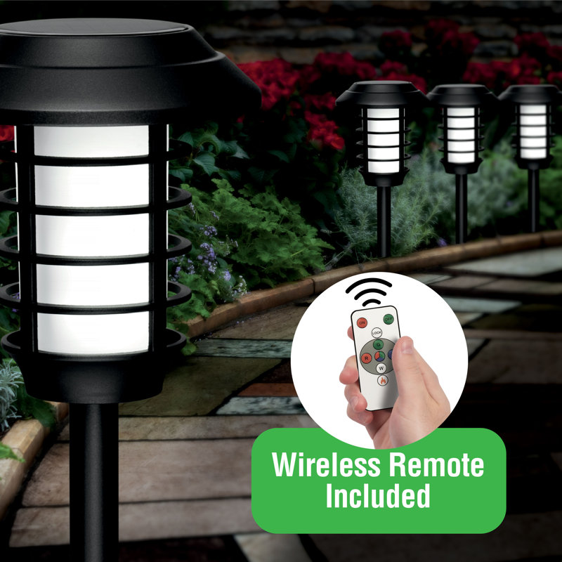 Bell+Howell Colour Changing Solar Powered Pathway Lights With Remote Control, Wireless Auto On/off