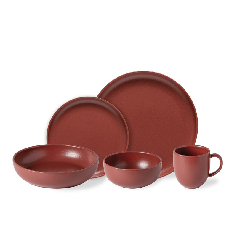 Casafina Pacifica Piece Handmade Dinnerware Set, Cayenne