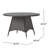 Rd Patio Table, 48"X48"X28.25", Brown, Pe With Iron Frame, Water , Ideal For Outdoor Dining 48" Square, 28.25" High, Brown , Powder Coated