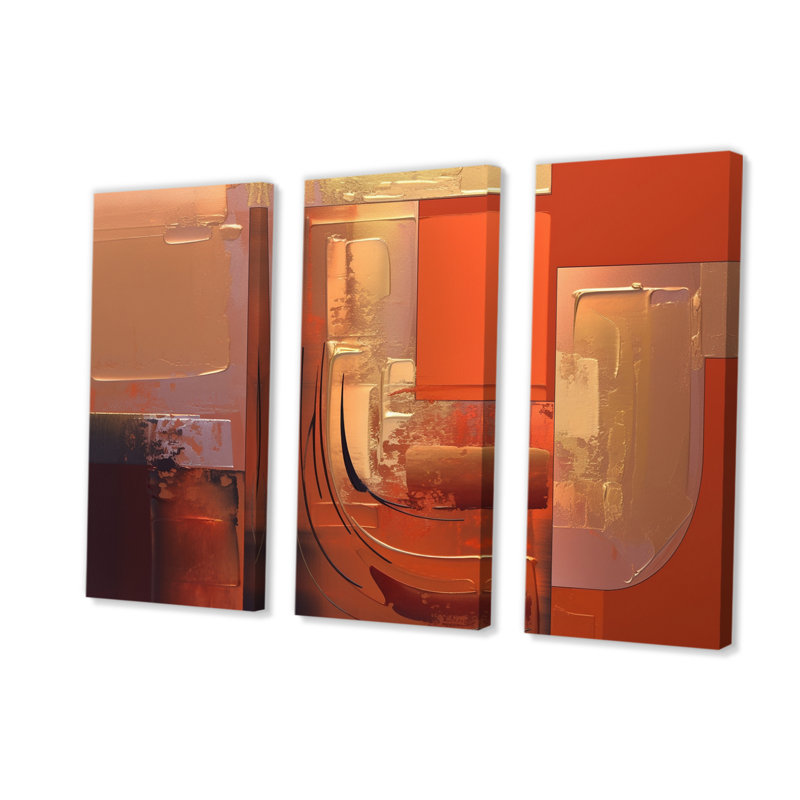 «Golden Wave Happiness Landscape», ensemble de reproductions d'art sur toile, H 40 po x l 60 po x P 1 po