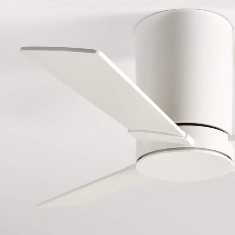 Visual Comfort Fan Rozzen 32 Hugger Indoor Ceiling Fan with Matte White ABS blades and Handheld Remote, Matte White