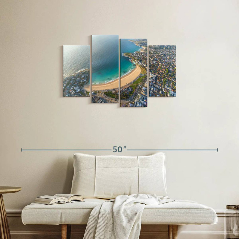 Vue aérienne de la plage de Nicci Bondi, H 22 po x l 36 po