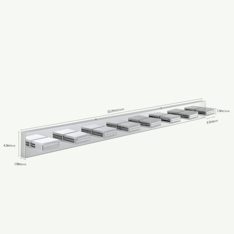 Luminaire de salle de bain moderne à 8 lumières DEL - Luminaire mural pour salle de bain élégant, en fer et en acrylique, à intensité variable et écoénergétique