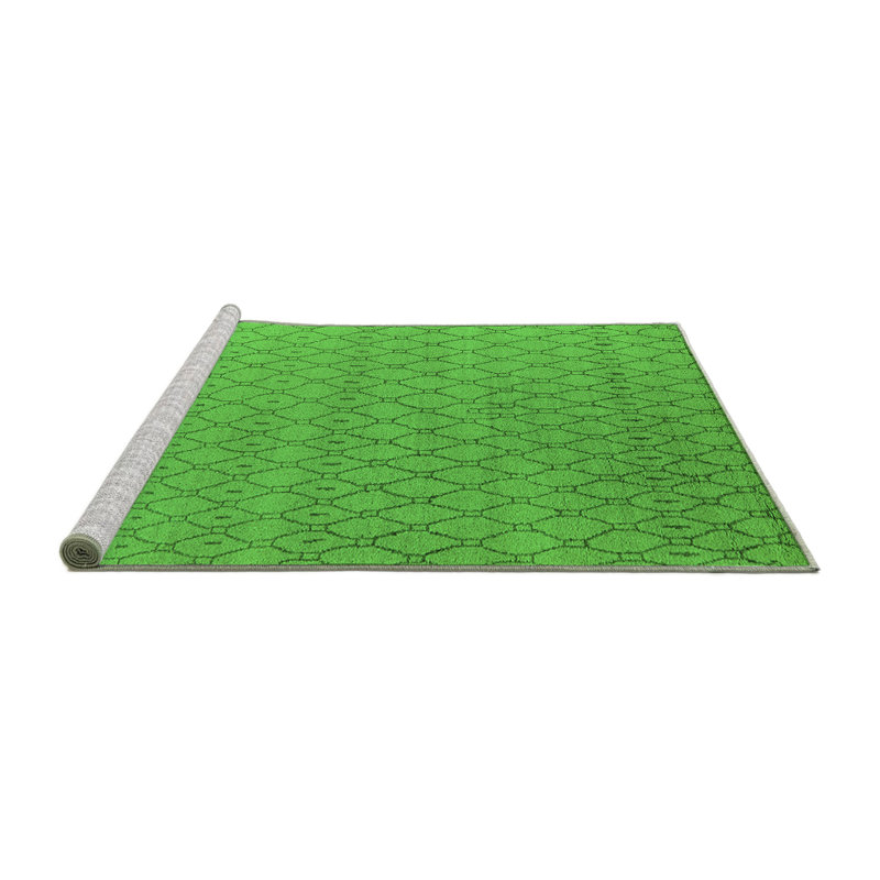 Washable Geometric Indoor Rug, Round 3'