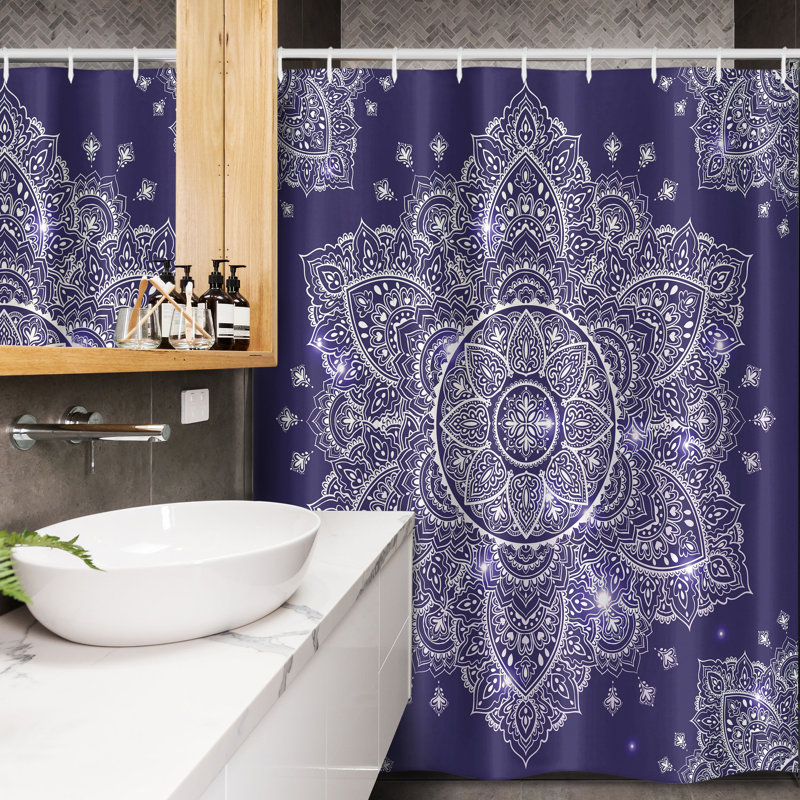 Shower Curtain with Hooks Included, 78"H x 54"W