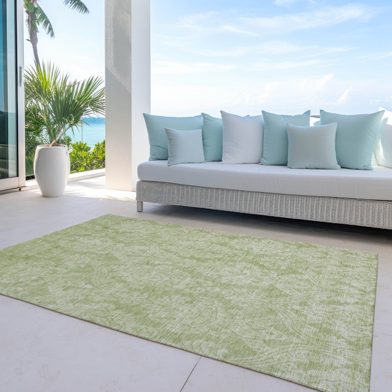 Tapis intérieur / extérieur vert Krymera, 10 pi x 14 pi