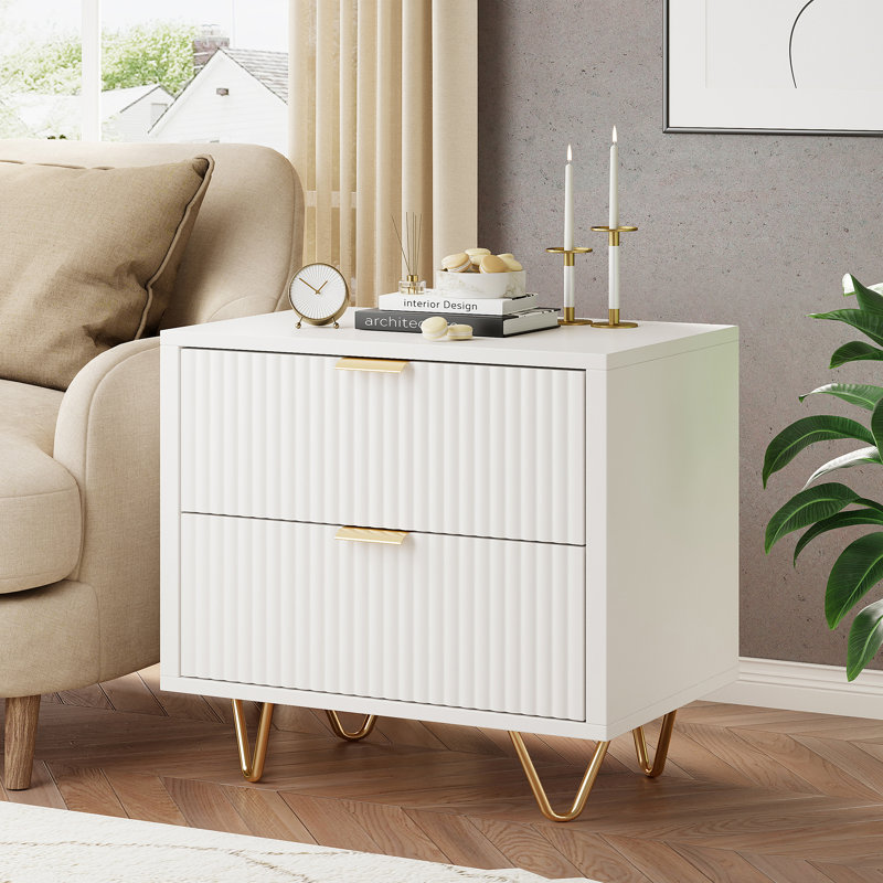 49cm W Manufactured Wood Bedside Table