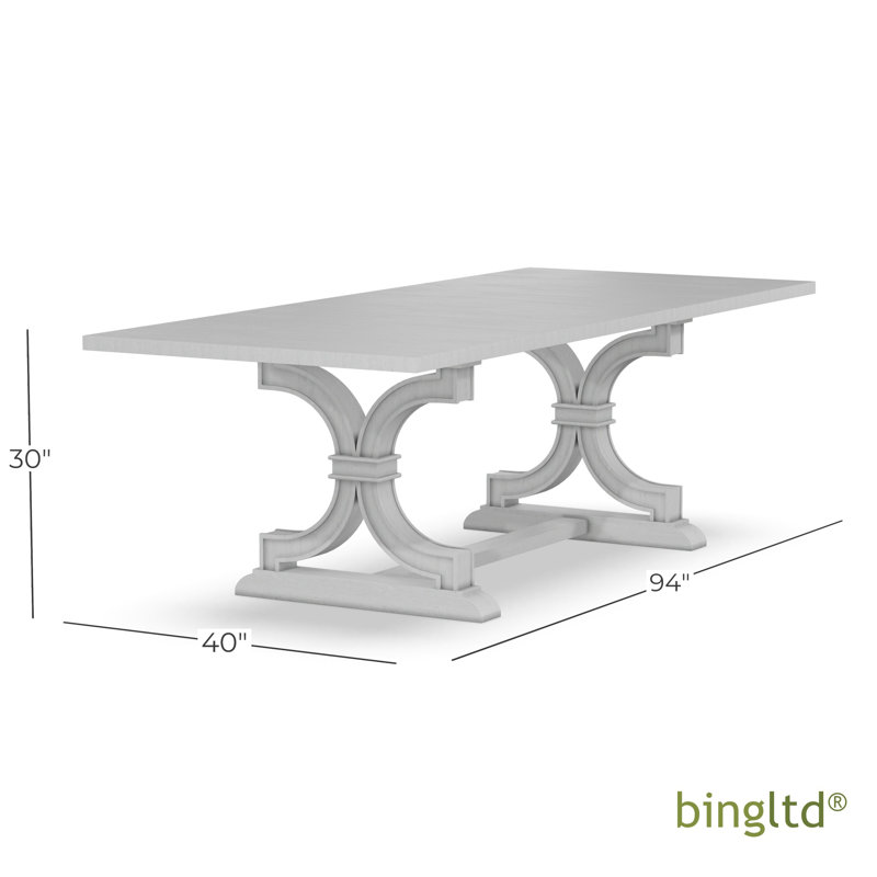 Chalk Finish Solid Parawood Extendable Rectangle Dining Table