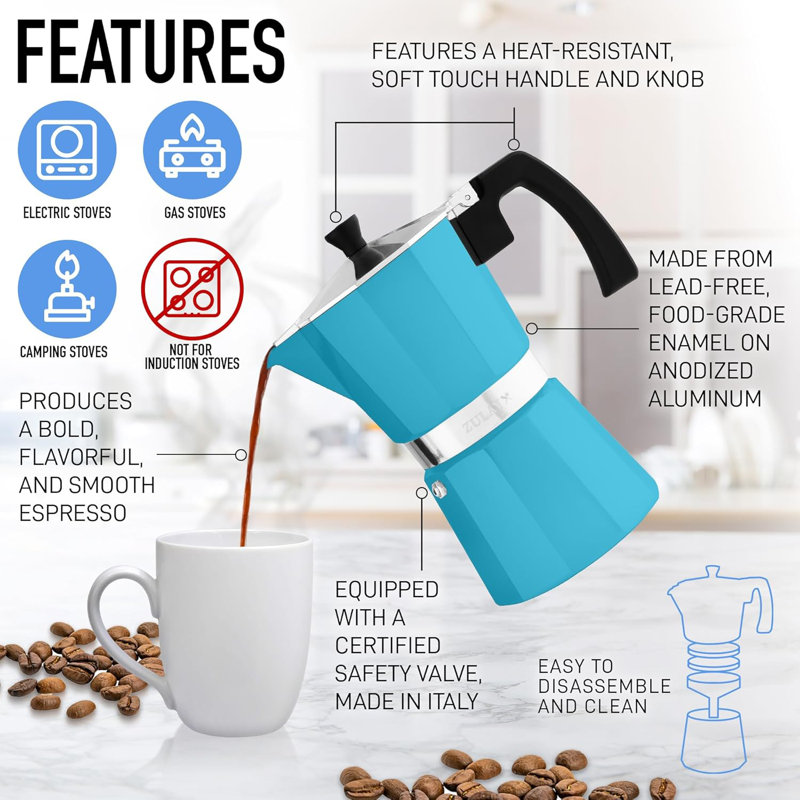 Cafetière à espresso de qualité supérieure Zulay Kitchen - Moka