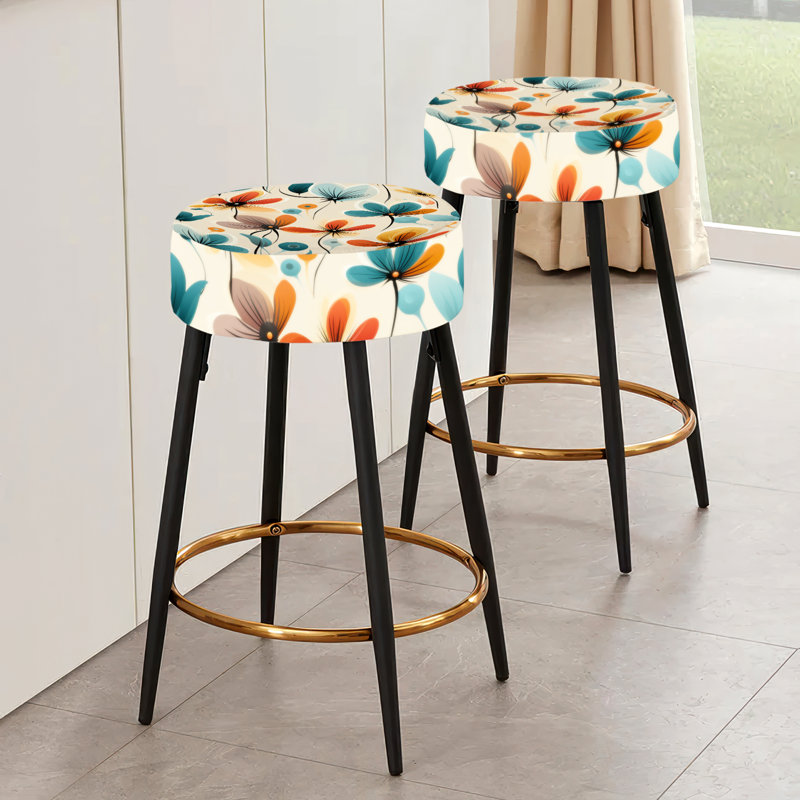 Ensemble de 2 tabourets de bar Midcentury Modern Revival