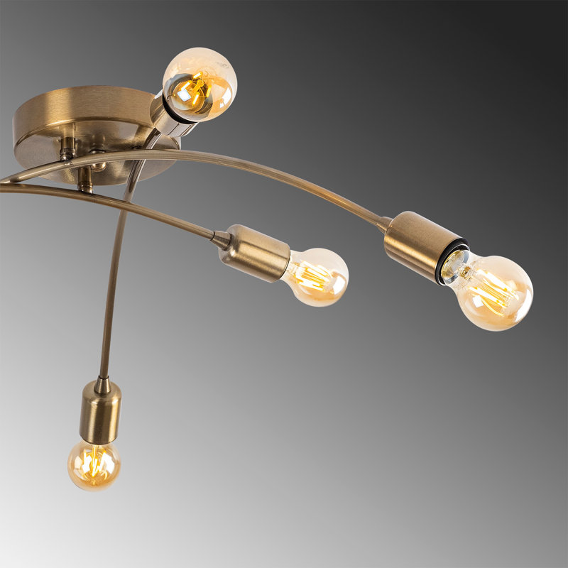 Lustre moderne moderne, structure en métal, 26,4 x 26,4 x 9,8 pouces | Diamètre de la plaque de base: 3,9 po, hauteur: 1,2 po | 6 x douilles E27 (40 W maximum) | Éclairage élégant pour la salle à manger, le salon ou la chambre à coucher