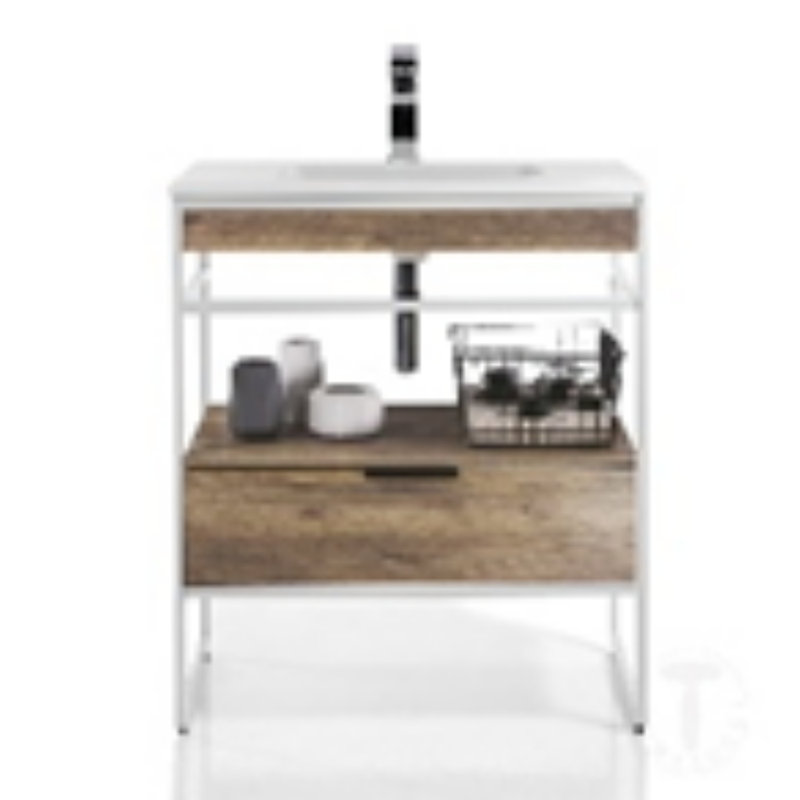 Irmlinde 80cm Single Bathroom Vanity Base Only in Brown