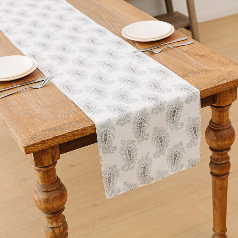 Michael Penney Peony Print Table Runner, Greige, 16" L x 108" W