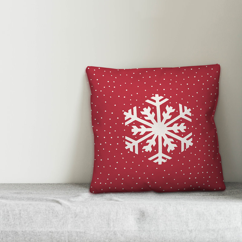  Housse de coussin Simple Snowflake, 18 po x 18 po, Housse de coussin seulement - Insert