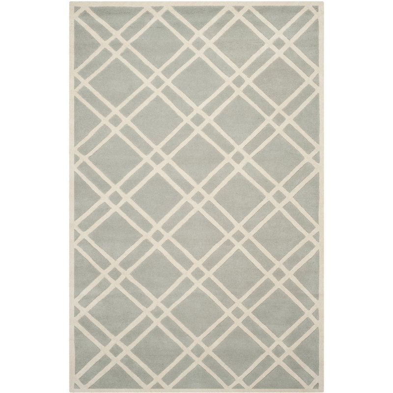Teresita Hand Tufted Wool Geometric Rug, Rectangle 6' x 9'