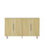 Buffet en bois moderne avec rangement, grand buffet cannelé avec tablettes réglables, crédence, console d'appoint-601789495