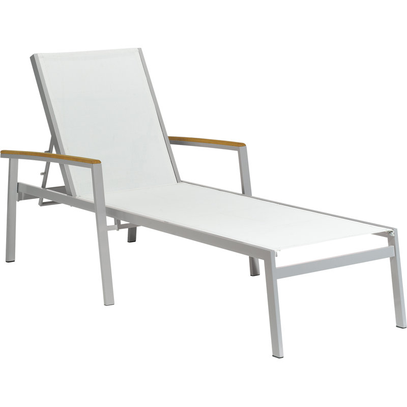 Travira Outdoor Chaise Lounge, Natural Sling, Tekwood Vintage, Flint