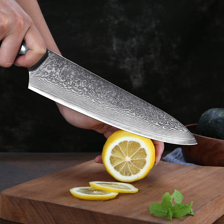 SENKEN 12 Brisket Knife with Engraved Damascus Pattern - Ultra Sharp  Slicing