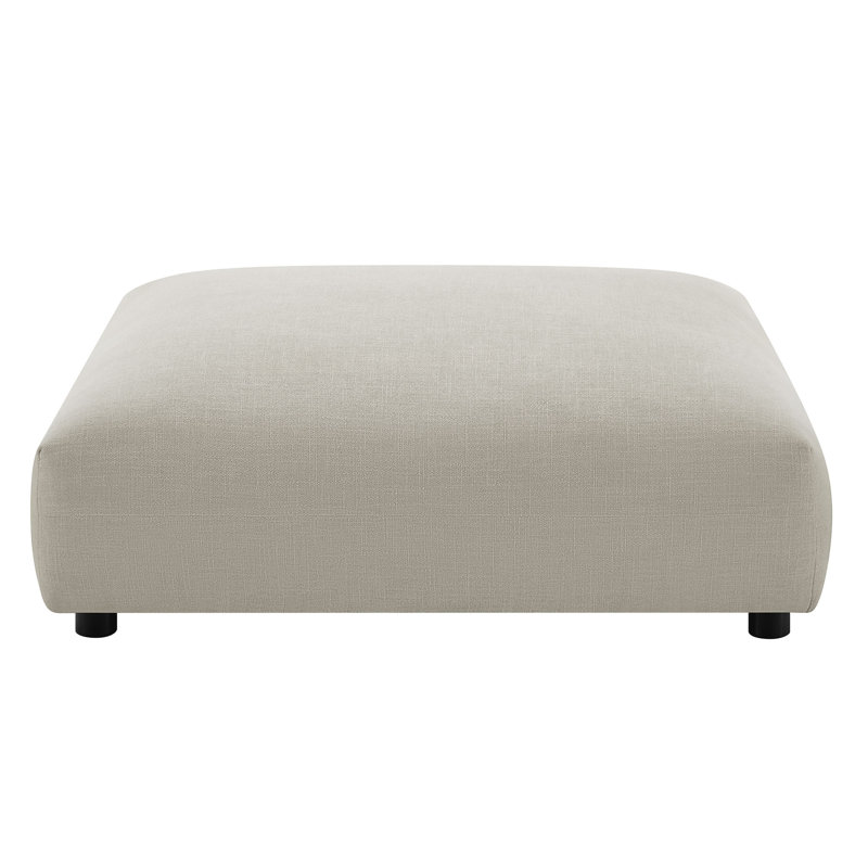 Solace Modular Upholstered Fabric Ottoman, Beige Fabric
