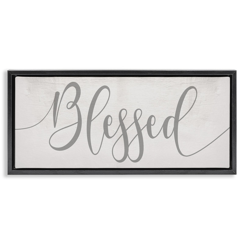 «Soft Blessed Typographie» par Daphne Polselli, Cadre flottant noir de jais, H 11 po x l 25 po