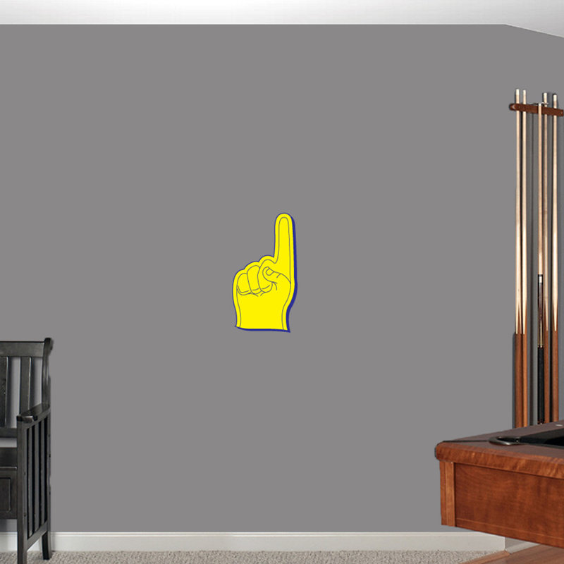 Décalcomanie murale doigts de mousse, H 18 po x l 10 po, Jaune