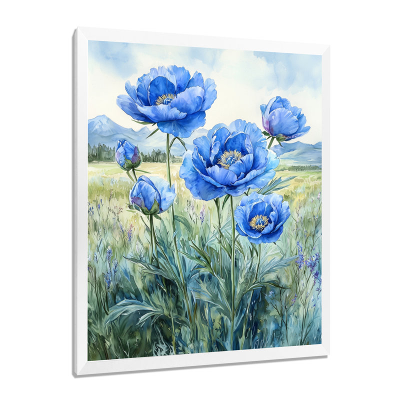 Blandford - reproduction d'art sur toile florale, H 44 po x l 34 po, Reproduction encadrée d'une seule photo, Blanc
