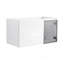 Meuble-lavabo mural 36 po en contreplaqué blanc brillant avec portes décoratives en verre gris (lavabo non inclus)