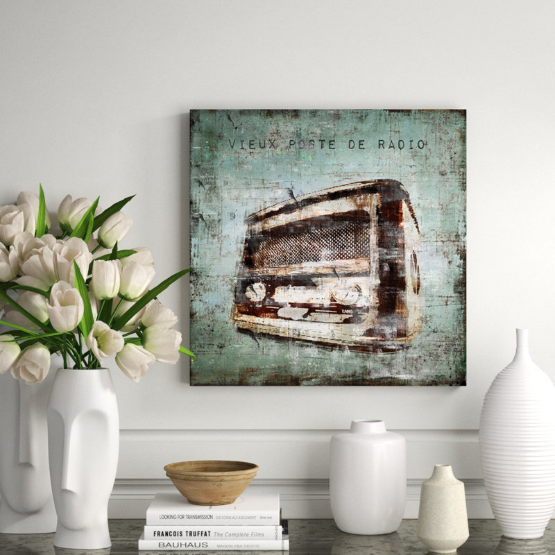 Vieux Poste De Radio Print by Zoey Riley, Knife Gel, 24" H x 24" W x 2" D