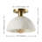 Atlow, 9.75 Inch, Alabaster/Metal Semi-Flush Mount