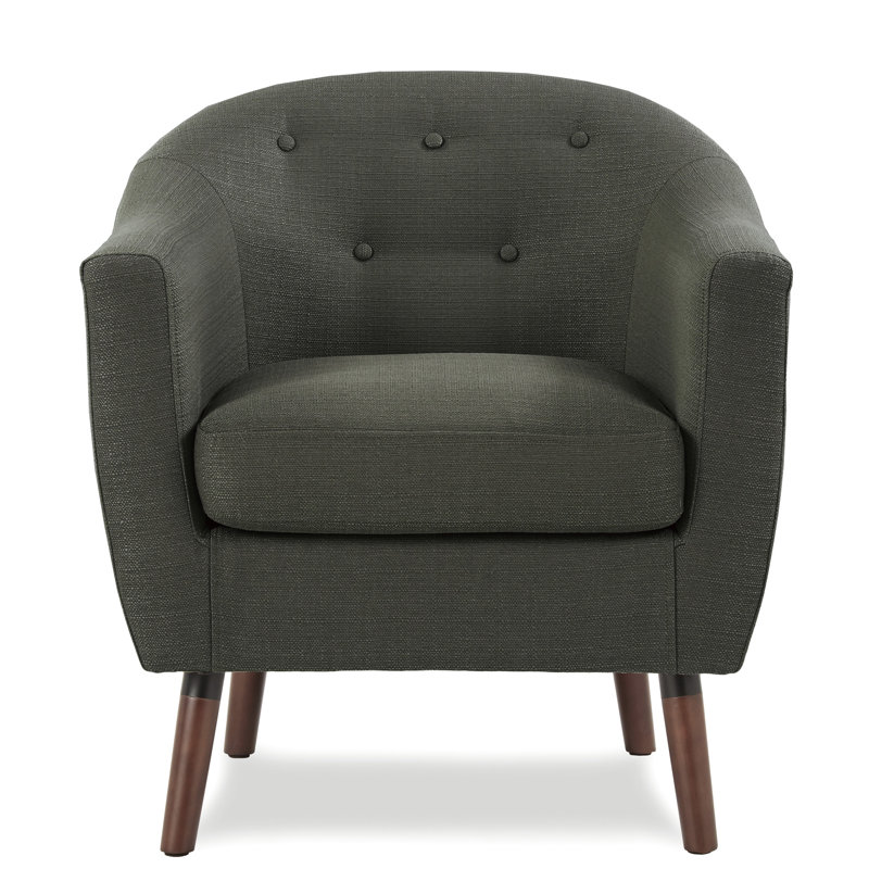 Siège d'appoint en bois massif en tissu gris avec pieds de chaise rembourrés et rembourrés de mousse