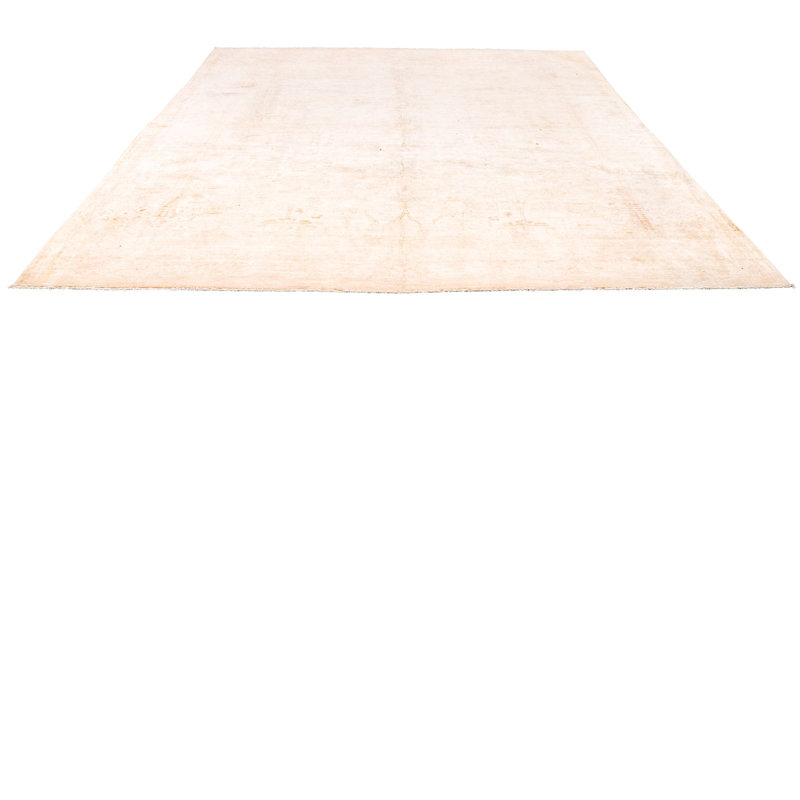 Tapis beige en laine unique de 8 pi 6 po x 11 pi 11 po années 1990