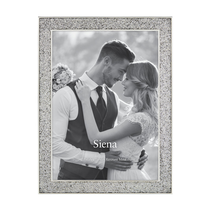 Cadre en métal argenté émaillé 5X7, 5 po x 7 po