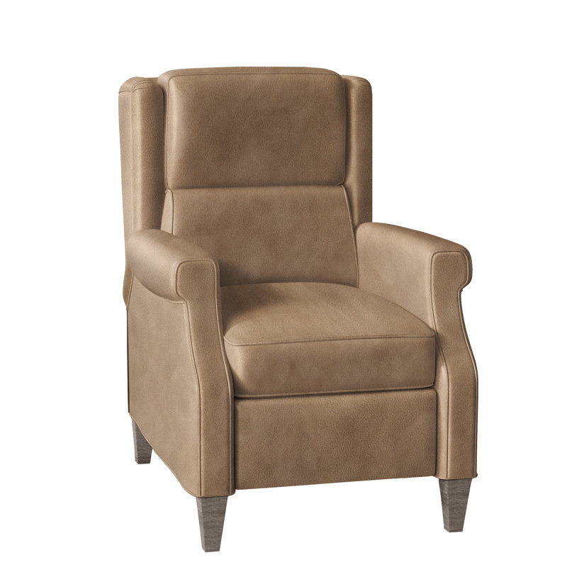 Gallaway Recliner, Aline Fumo Genuine Leather, Stone, Manual