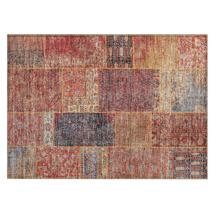 Mcelwaney Washable Patchwork Indoor / Outdoor Rug