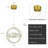 Gold Crystal Pendant Lights LED Dimmable Pendant Light Modern Pendant Lighting for Bedroom Living Room Kitchen Island (1 Pack)