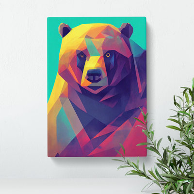 A Geometric Bear No.4 Abstract - Wrapped Canvas